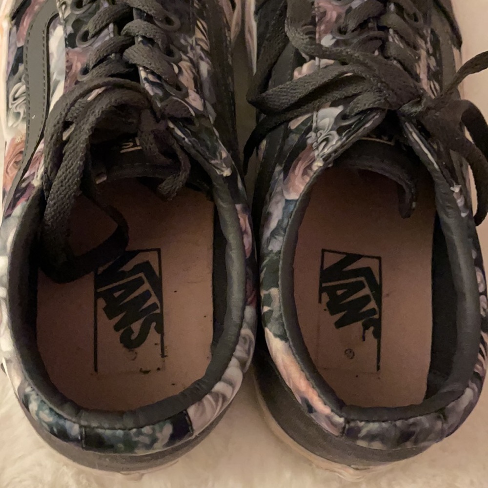 Vans Grey Floral Unisex Sneaker in 9M - Picture 7 of 12